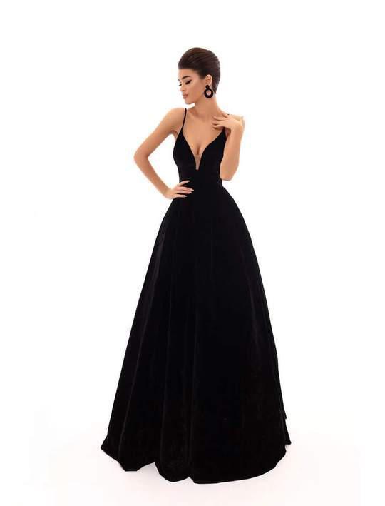 Tarik Ediz - 93698 Sleeveless Plunging V-neck Empire Ballgown