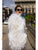 Tarik Ediz - 93708 Lace Illusion/Deep V-neck Dress With Feather Boa