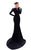 Tarik Ediz - 93423 Bejeweled Illusion Bodice Long Sleeve Gown In Black