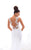 Tarik Ediz - 93442 Floral Fitted Sheer Evening Dress In White