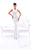 Tarik Ediz - 93442 Floral Fitted Sheer Evening Dress In White