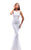 Tarik Ediz - 93442 Floral Fitted Sheer Evening Dress In White