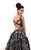 Tarik Ediz - 93443 Floral Fitted High Low Evening Gown In Black