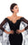 Tarik Ediz - 93446 Embroidered Lace Illusion Fitted Dress In Black