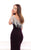 Tarik Ediz - 93464 Metallic Fringe Ornate Illusion Sheath Gown In Purple