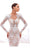 Tarik Ediz - 93467 Embroidered Fitted Lace Evening Dress In White