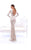 Tarik Ediz - 93467 Embroidered Fitted Lace Evening Dress In White