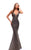 Tarik Ediz - 93468 Jeweled Plunging Glitter Jersey Mermaid Gown In Gray