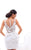 Tarik Ediz - Floral Applique Sheer Cocktail Dress 93476 In White