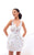 Tarik Ediz - Floral Applique Sheer Cocktail Dress 93476 In White