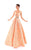 Tarik Ediz - 93484 Plunging V-Neck Gilded Blossoms Ballgown In Orange
