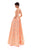 Tarik Ediz - 93484 Plunging V-Neck Gilded Blossoms Ballgown In Orange