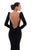 Tarik Ediz - 93485 Fitted Long Sleeves Cowl Evening Dress In Black