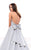 Tarik Ediz - 93492 Soft Pleated Plunging Bow Ballgown In Silver