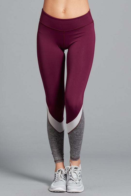 Tatiana Colorblock Legging- Raspberry/Silver