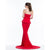 Terani Couture - 151E0447A Strapless Peplum Trumpet Gown in Red