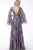 Jovani - 65645 Printed Chiffon A-line Long Dress In Purple and Multi