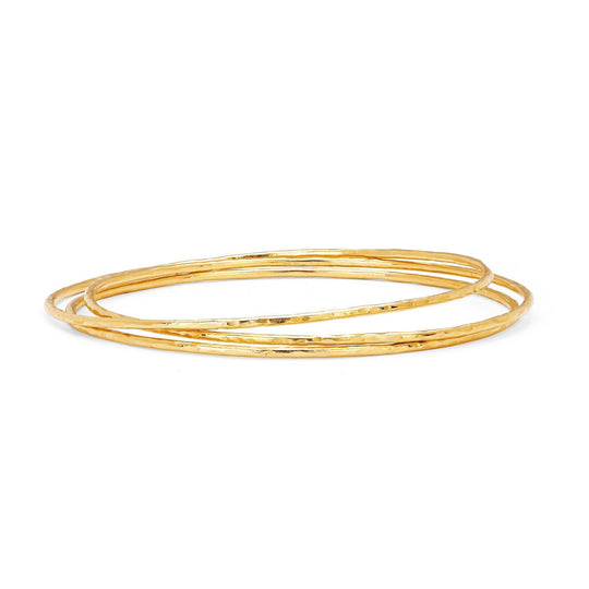 Logan Hollowell - Wilderness Hammered Gold Bangle Set