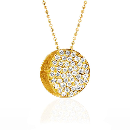 18k Waxing Gibbous Moon Phase Coin Necklace
