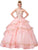 Dancing Queen - 1372 Gilt-Appliqued Corset Bodice Tiered Ballgown In Pink
