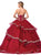 Dancing Queen - 1372 Gilt-Appliqued Corset Bodice Tiered Ballgown In Red