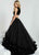 Tiffany Homecoming - 46111 Plunging V-neck Velvet Tulle Ballgown In Black