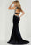 Tiffany Homecoming - 46112 Beaded Bateau Velvet Trumpet Dress In Black