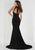 Tiffany Homecoming - 46114 Halter Jersey Trumpet Dress With Cutouts In Black