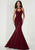 Tiffany Homecoming - 46114 Halter Jersey Trumpet Dress With Cutouts In Red