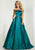 Tiffany Homecoming - 46115 Beaded Off-Shoulder A-Line Gown In Blue and Green