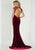 Tiffany Homecoming - 46119 Beaded Fitted Evening Dress with Slit In Red