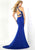 Tiffany Homecoming - 46121 Appliqued Fitted Halter Evening Dress In Blue