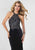 Tiffany Homecoming - 46121 Appliqued Fitted Halter Evening Dress In Gray and Black