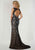 Tiffany Homecoming - 46122 Beaded Illusion Cap Sleeves Evening Gown In Gray and Black