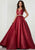 Tiffany Homecoming - 46123 Gilt Adorned Plunging Shimmer Satin Ballgown In Red