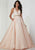 Tiffany Homecoming - 46123 Gilt Adorned Plunging Shimmer Satin Ballgown In Pink