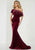 Tiffany Homecoming - 46125 Embellished Asymmetric Velvet Trumpet Dress In Red
