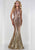 Tiffany Homecoming - 46126 Peplum Ornate Ombre Sequined Mermaid Gown In Pink and Gold