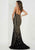 Tiffany Homecoming - 46128 Gilt Embellished Illusion High Neck Gown In Black and Gold