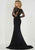 Tiffany Homecoming - 46129 Long Sleeve Lace Ornate Illusion Paneled Gown In Black