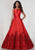 Tiffany Homecoming - 46130 Plunge Bodice Bejeweled Lace Trimmed Ballgown In Red