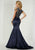 Tiffany Homecoming - 46131 Drape Accented Ornate Illusion Jewel Gown In Blue