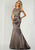 Tiffany Homecoming - 46131 Drape Accented Ornate Illusion Jewel Gown In Brown