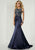 Tiffany Homecoming - 46131 Drape Accented Ornate Illusion Jewel Gown In Blue