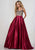 Tiffany Homecoming - 46132 Beaded Scoop Neck Pleated Ballgown In Red and Neutral