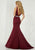 Tiffany Homecoming - 46133 Deep V-neck Crepe Mermaid Gown In Red