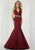 Tiffany Homecoming - 46133 Deep V-neck Crepe Mermaid Gown In Red