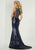Tiffany Homecoming - 46135 Bateau Neck Sequined Trumpet Gown In Blue