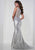 Tiffany Homecoming - 46135 Bateau Neck Sequined Trumpet Gown In Silver
