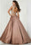 Tiffany Homecoming - 46136 Embellished Two-Piece Mikado Ballgown In Brown